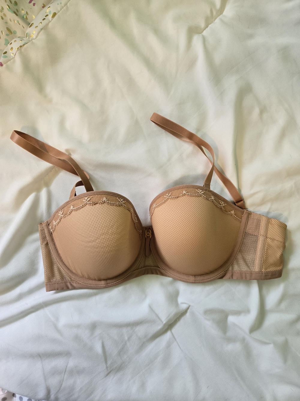 Freya UK 32E Nude Beige Balconette Strapless Convertible Bra